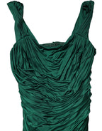 Dolce & Gabbana Green Viscose Drape Jersey Organzine Tank Top