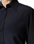 Dolce & Gabbana Blue Collared Long Sleeves Dress Shirt Top