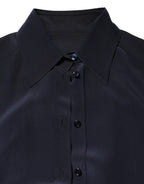 Dolce & Gabbana Blue Collared Long Sleeves Dress Shirt Top