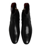 Dolce & Gabbana Black Leather Chelsea Short Ankle Boots  Shoes