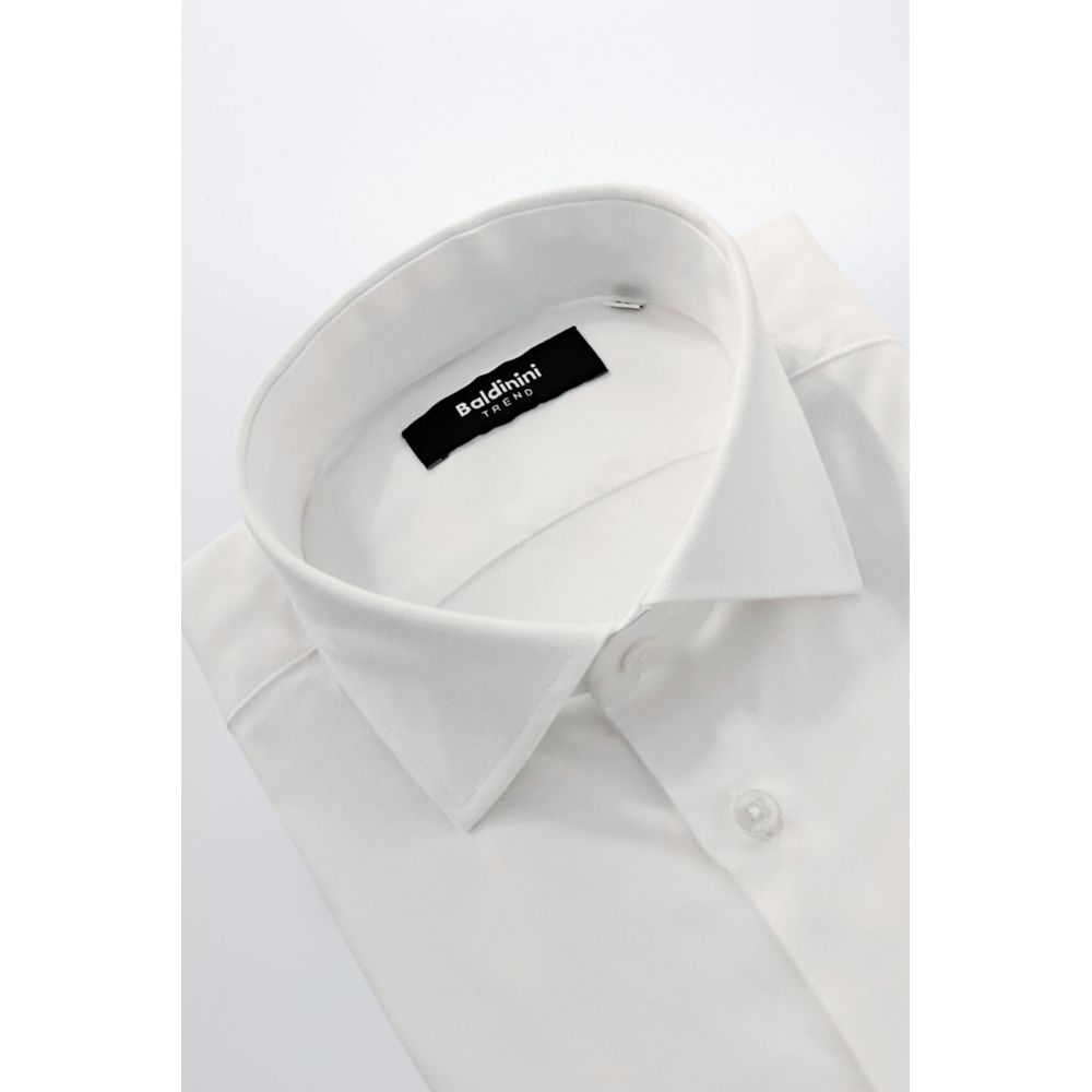 Baldinini Trend White Cotton Men's Shirt