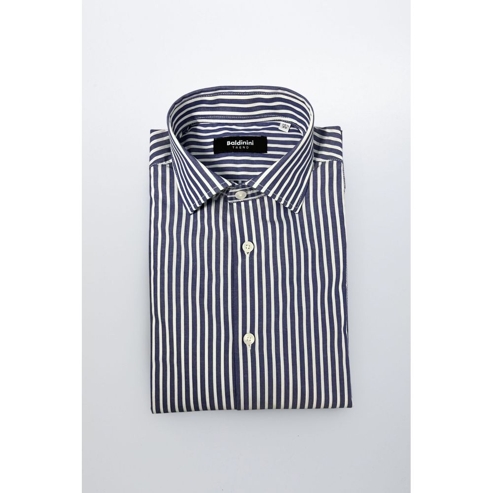 Baldinini Trend Blue Cotton Men Shirt