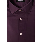 Baldinini Trend Purple Cotton Men Shirt