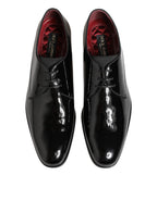 Dolce & Gabbana Black Calfskin Leather Derby Men Dress Shoes