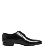 Dolce & Gabbana Black Calfskin Leather Derby Men Dress Shoes