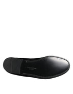 Dolce & Gabbana Black Leather Suede Slip On Loafers Dress Shoes
