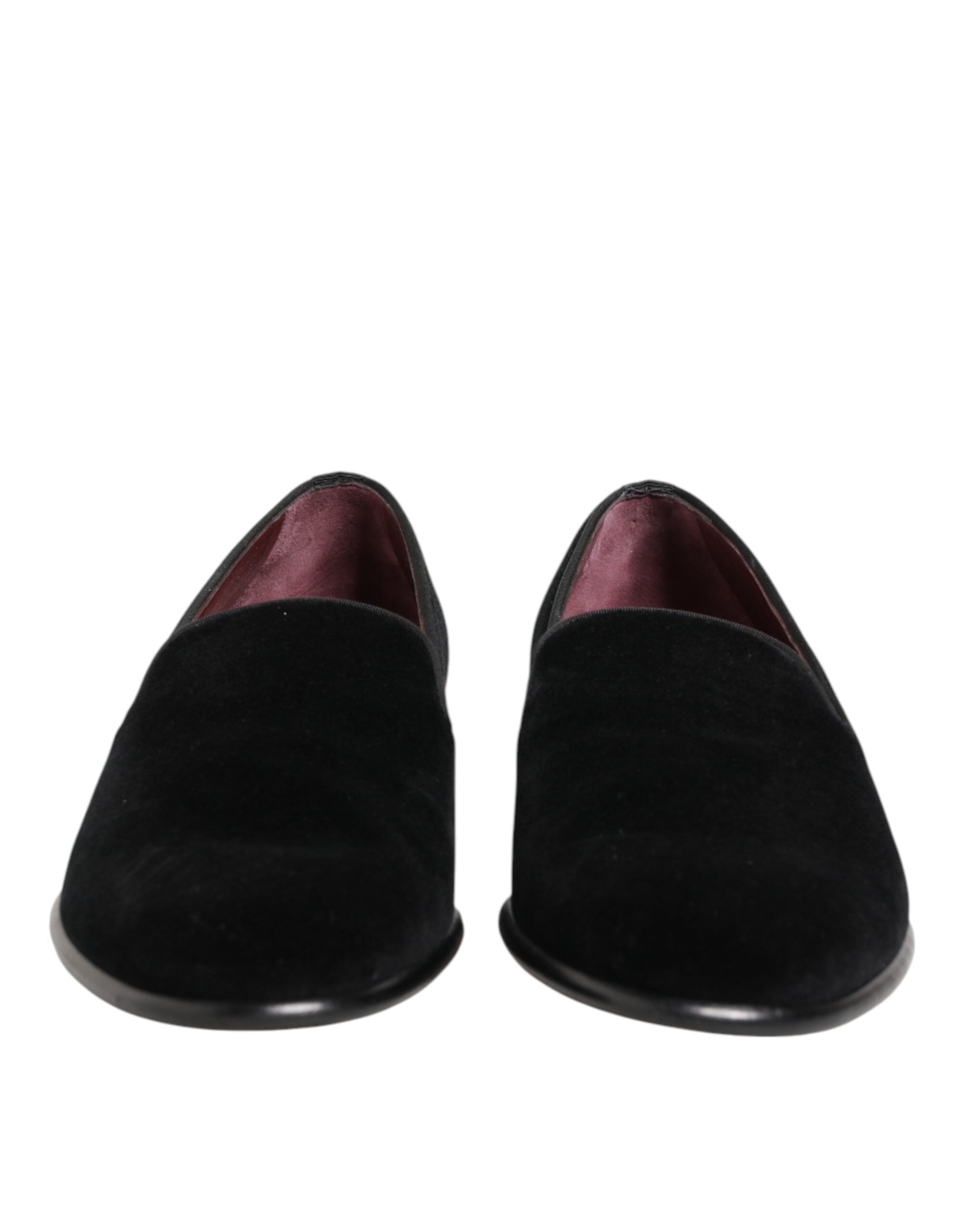 Dolce & Gabbana Black Leather Suede Slip On Loafer Dress Shoes