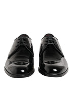 Dolce & Gabbana Black Calfskin Leather Derby Dress Shoes