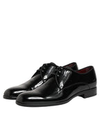 Dolce & Gabbana Black Calfskin Leather Derby Dress Shoes