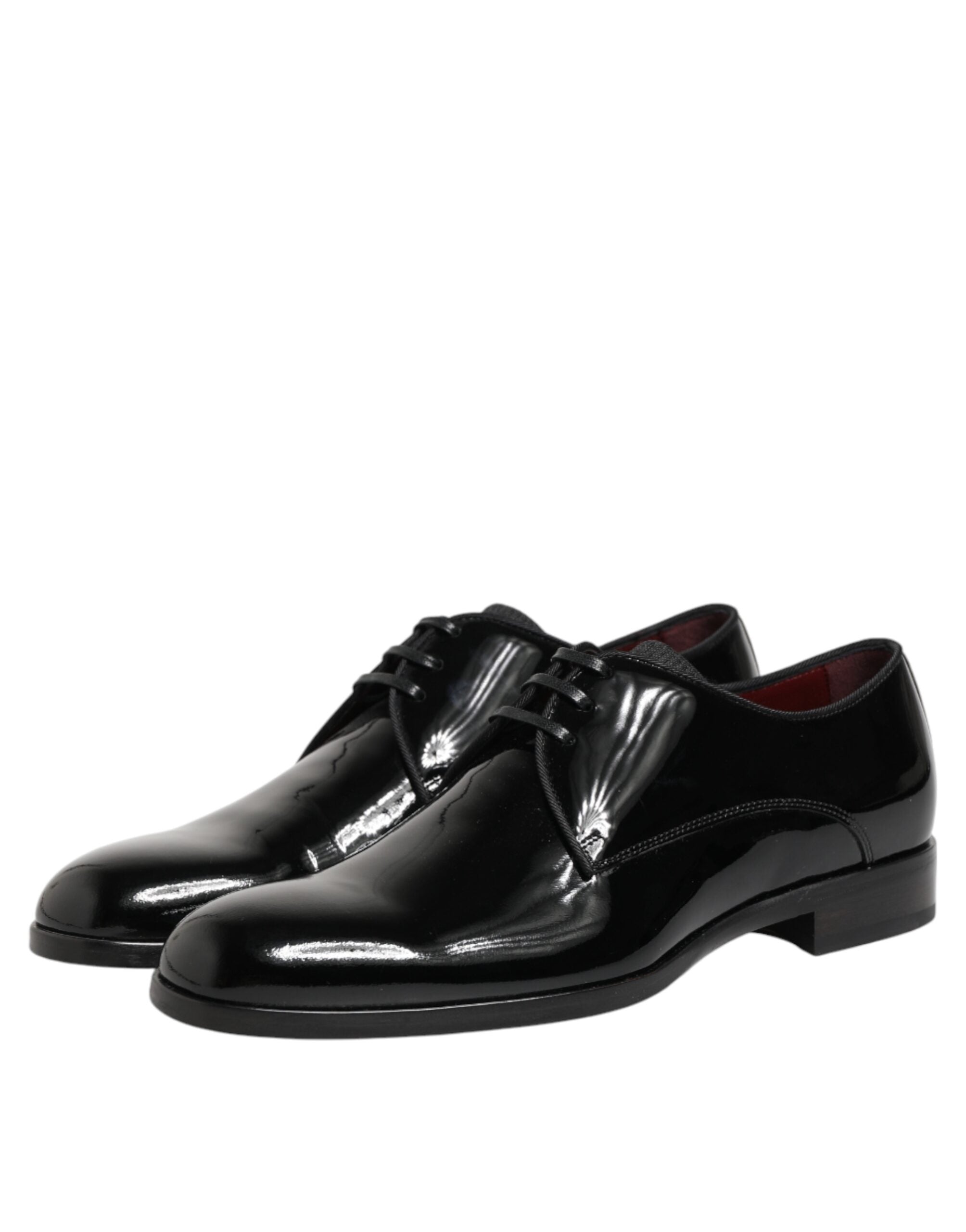 Dolce & Gabbana Black Calfskin Leather Derby Dress Shoes