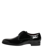 Dolce & Gabbana Black Calfskin Leather Derby Dress Shoes