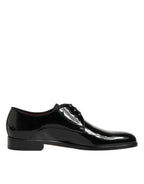 Dolce & Gabbana Black Calfskin Leather Derby Dress Shoes