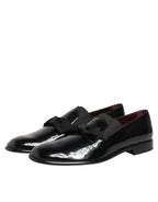 Dolce & Gabbana Black Leather Slip On Dress Men Loafers Shoes