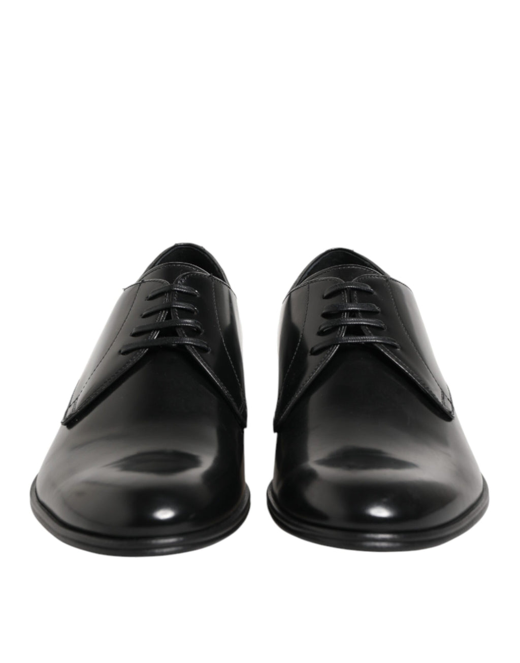 Dolce & Gabbana Black Calfskin Leather Derby Dress Shoes