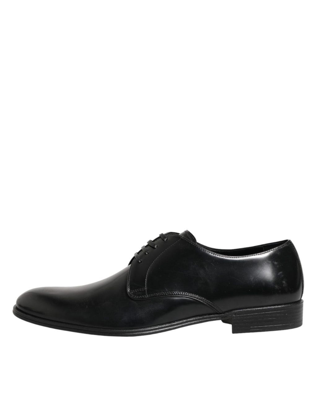 Dolce & Gabbana Black Calfskin Leather Derby Dress Shoes