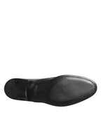 Dolce & Gabbana Black Calfskin Leather Derby Dress Shoes