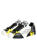 Dolce & Gabbana Multicolor Leather Graffiti Low Top Sneakers Shoes