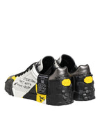 Dolce & Gabbana Multicolor Leather Graffiti Low Top Sneakers Shoes