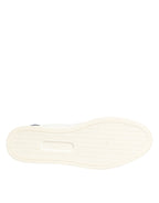 Dolce & Gabbana White Blue Leather Logo Patch Sneakers Shoes