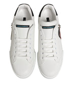 Dolce & Gabbana White Leather #DGFAMILY Men Sneakers Shoes
