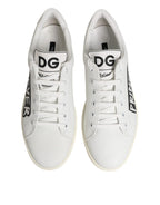 Dolce & Gabbana White Prince Leather Low Top Men Sneakers Shoes