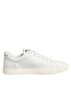 Dolce & Gabbana White Prince Leather Low Top Men Sneakers Shoes