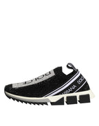 Dolce & Gabbana Black Strass Slip On Men Sorrento Sneakers Shoes