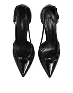 Dolce & Gabbana Black Patent Leather High Heels Pumps Shoes