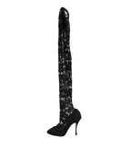 Dolce & Gabbana Black Taormina Lace Socks Pumps Boots Shoes