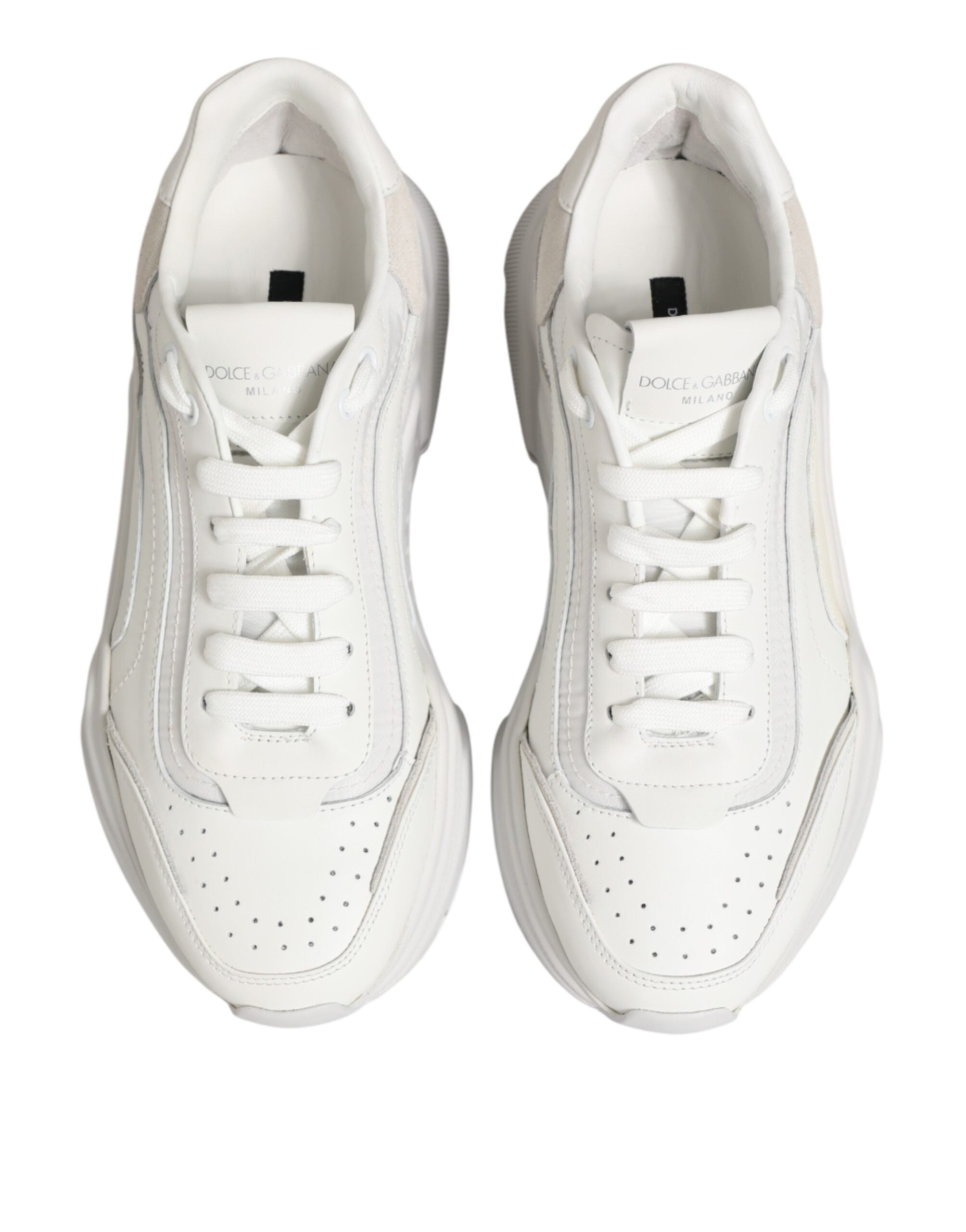 Dolce & Gabbana White Leather Daymaster Low Top Sneakers Shoes