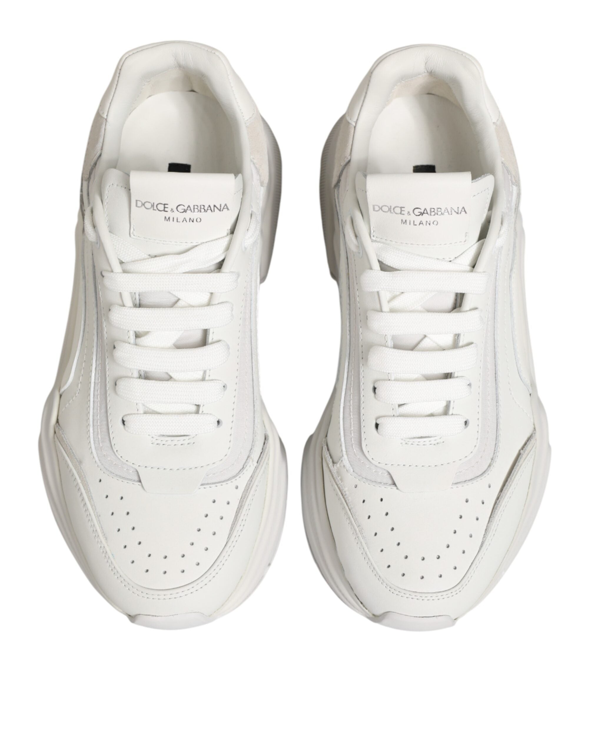 Dolce & Gabbana White Leather Daymaster Low Top Sneakers Shoes