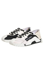 Dolce & Gabbana White Black Leather NS1 Sneakers Shoes
