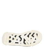 Dolce & Gabbana White Black Leather NS1 Sneakers Shoes