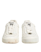 Dolce & Gabbana White Leather MIAMI Low Top Sneakers Shoes