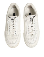 Dolce & Gabbana White Leather MIAMI Low Top Sneakers Shoes