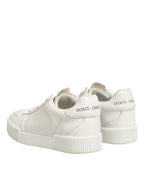 Dolce & Gabbana White Leather MIAMI Low Top Sneakers Shoes