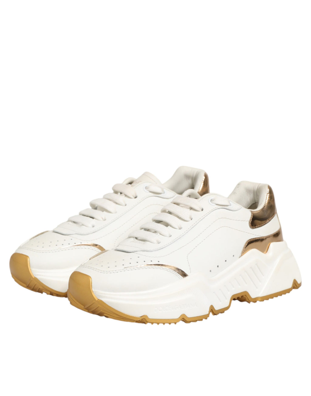 Dolce & Gabbana White Gold Daymaster Low Top Sneakers Shoes