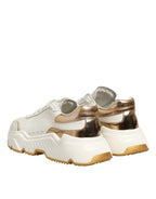Dolce & Gabbana White Gold Daymaster Low Top Sneakers Shoes