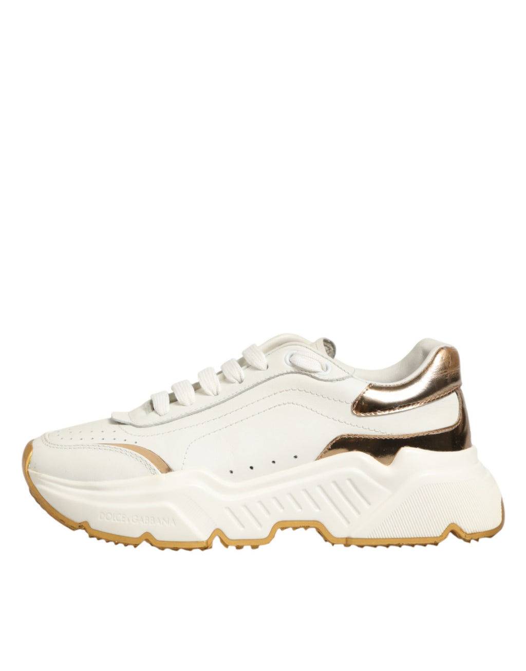 Dolce & Gabbana White Gold Daymaster Low Top Sneakers Shoes