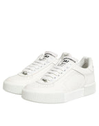 Dolce & Gabbana White Leather MIAMI Low Top Sneakers Shoes