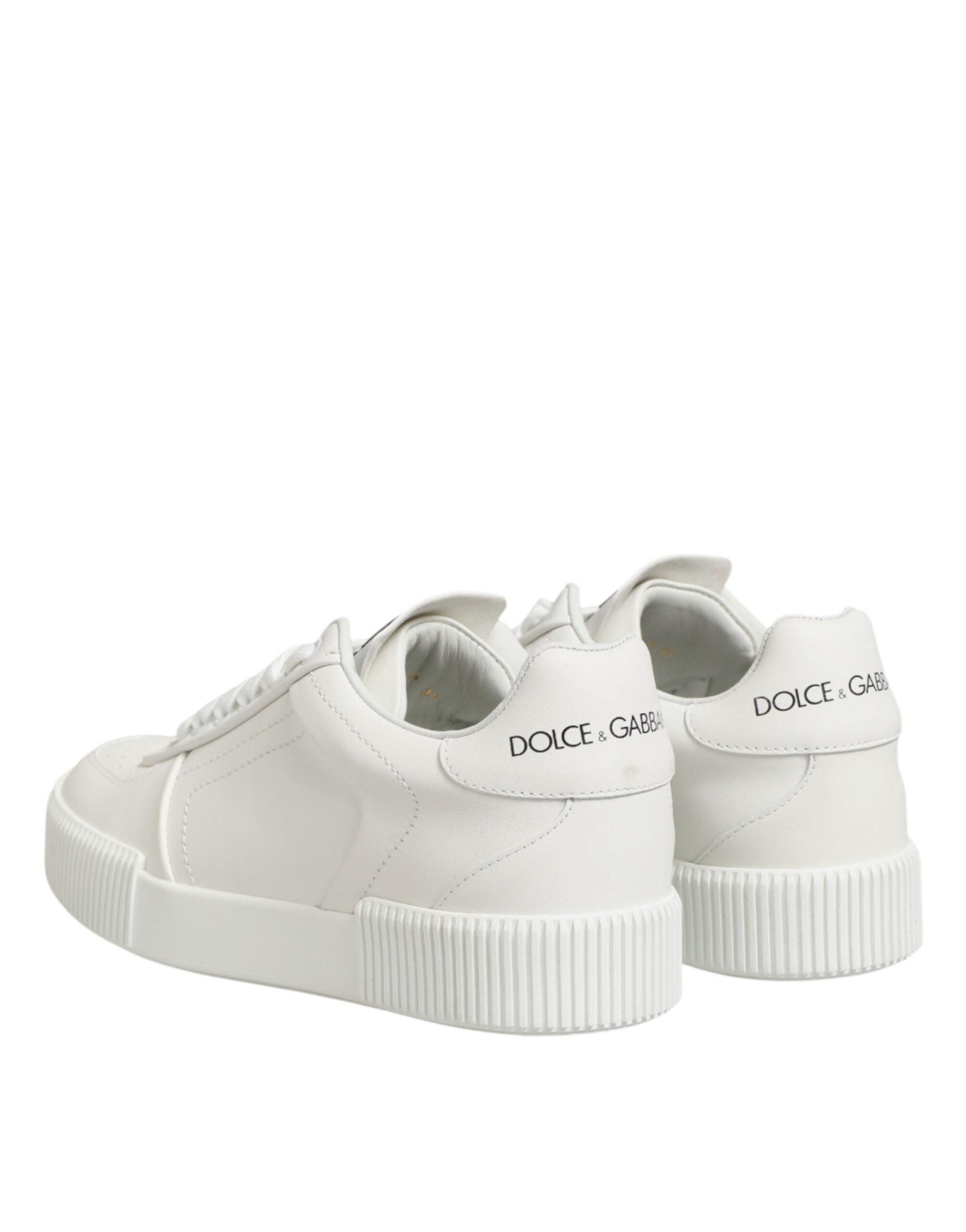 Dolce & Gabbana White Leather MIAMI Low Top Sneakers Shoes