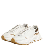 Dolce & Gabbana White Gold Daymaster Low Top Sneakers Shoes