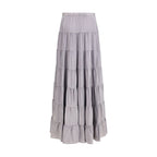 Forte_Forte Gray Silk Long Skirt