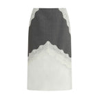 Jil Sander Gray Polyester Midi Skirt