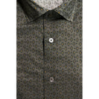 Bagutta Green Cotton Men's Slim Shirt