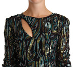 Patrizia Pepe Sheath Multicolor Sequin Long Sleeves Mini Dress