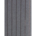 Brunello Cucinelli Gray Polyester Midi Skirt