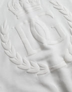 Dolce & Gabbana White Cotton Hooded Pullover Sweatshirt Men