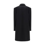 The Row Black Fleece Wool Coat
