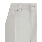Brunello Cucinelli White Cotton Cropped Jeans